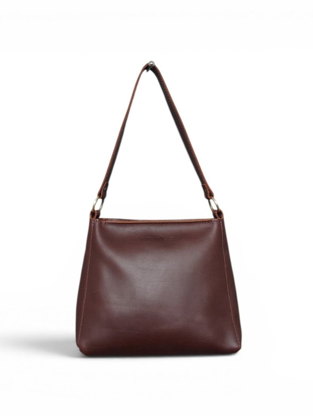 Portland Leather Goods Triangle Shoulder Bag Deep Burgundy Like New